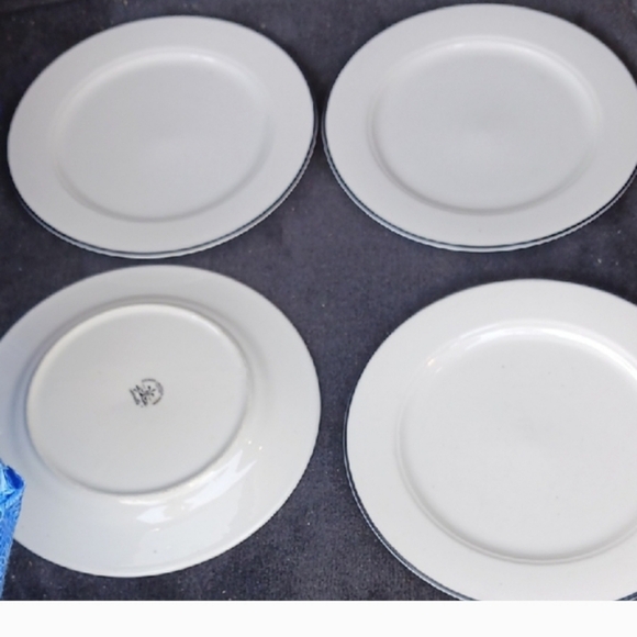 Homer Laughlin Other - Homer Laughlin White Dinner Plates with Silver Rim